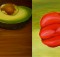 avocado and red peppers painting
